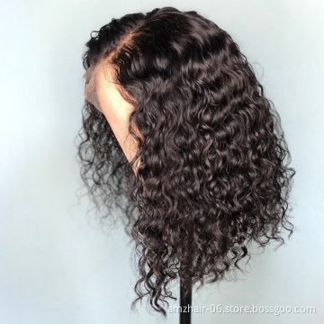 Deep Wave Bob Wig Raw Brazilian Virgin Human Hair Hd Full Lace Frontal Wig Wholesale Swiss Transparent Lace Front Wig Vendor